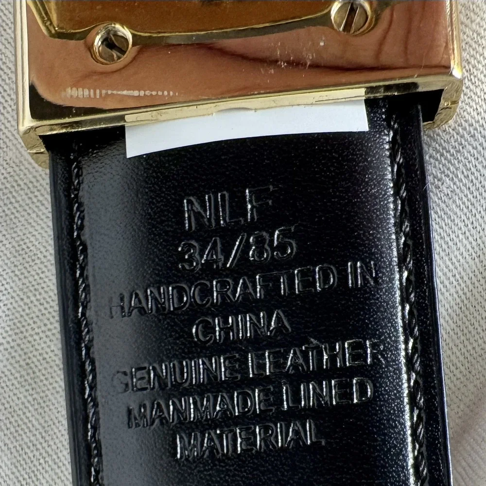 Men’s Reversible Leather Dress Belts Lot of 2 Black Brown Silver Buckle 34-36